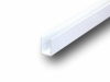 Profil U12L alu Blanc RAL9016 Satiné avec 1 embout - Longueur de 2.3m