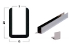 Profil U9 alu velour mat avec 2 embouts et 1 équerre - Longueur de 3m