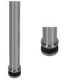 Poteau de balustrade traversant  inox 316 - H970 mm