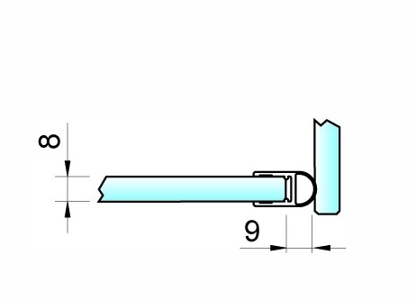 photo info Joint d'étanchéité soufflet pour douche mur/verre 90° 