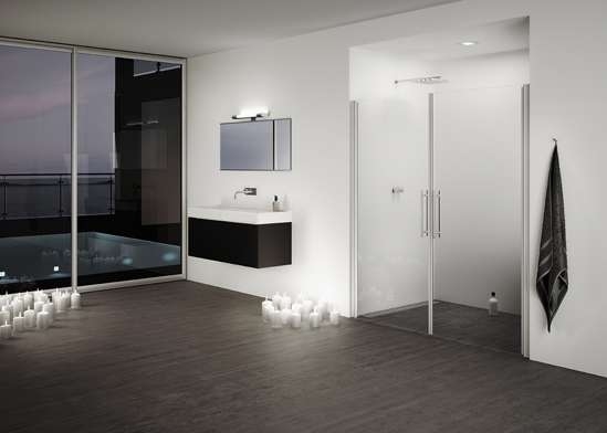 photo info Profil pivotant Aqua poli brillant pour paroi de douche 6mm 