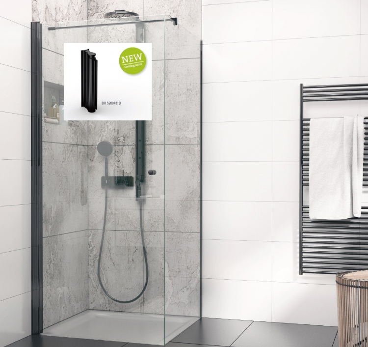 photo info Profil pivotant noir Aqua pour paroi de douche