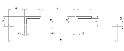 Fixation invisible profilé rail pour miroir