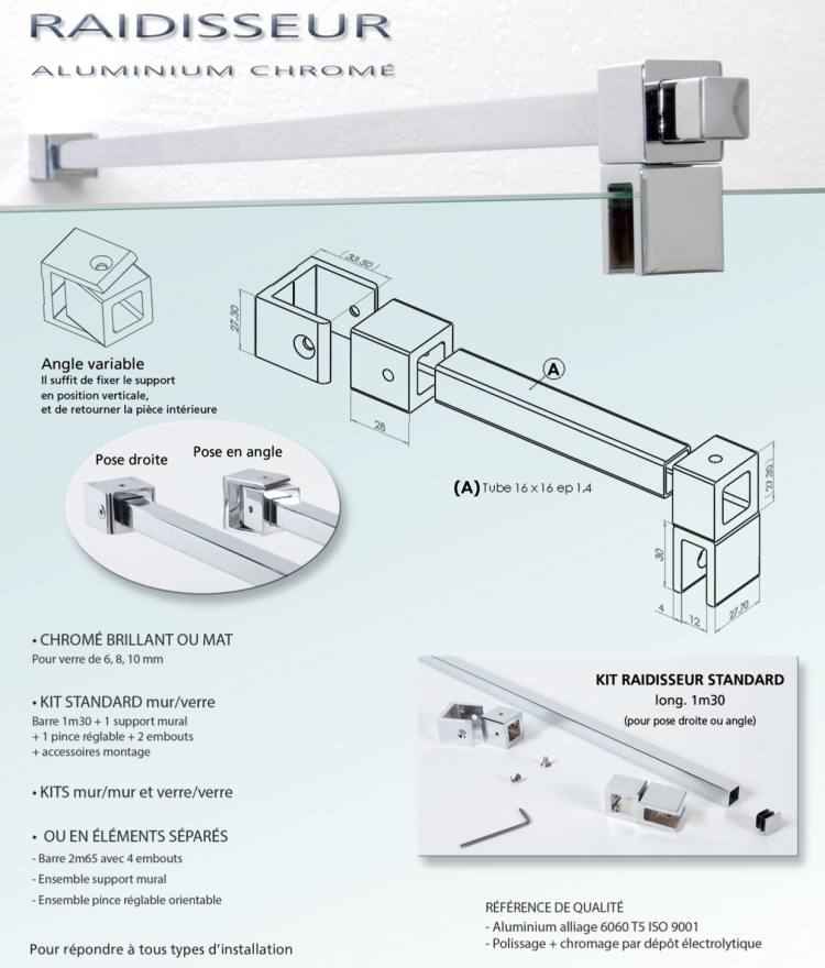 Kit raidisseur stabilisateur pivotant 1m30