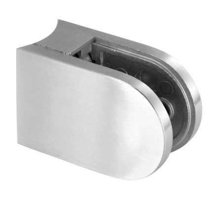 photo info Pince à verre INOX 316 BROSSE - ARRONDIE - 63 x 45 mm - pour verre 10.76 - 5/5/2 - Fond incurvé